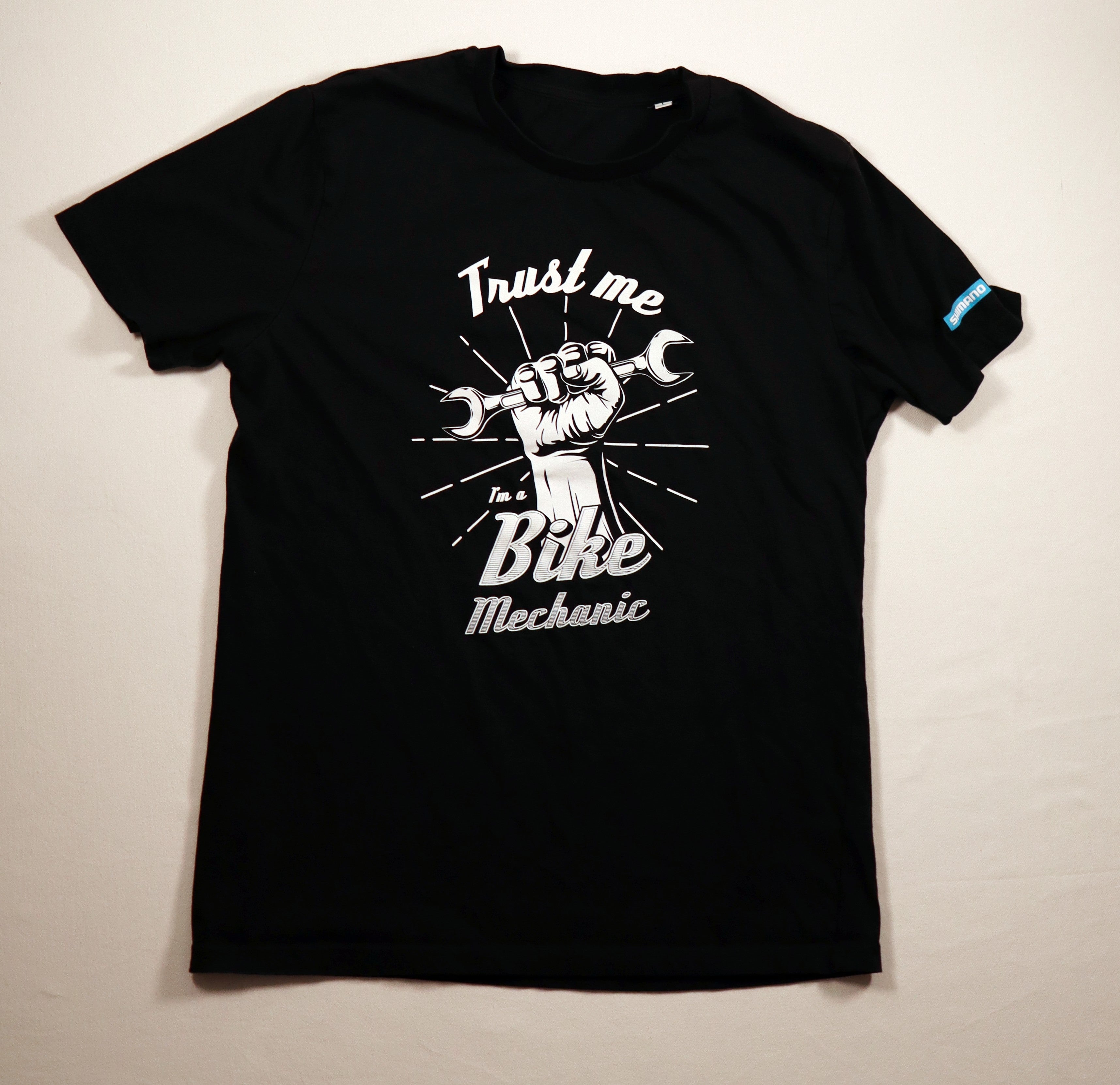 Zwart Shimano / Bike Mechanic T-shirt maat L