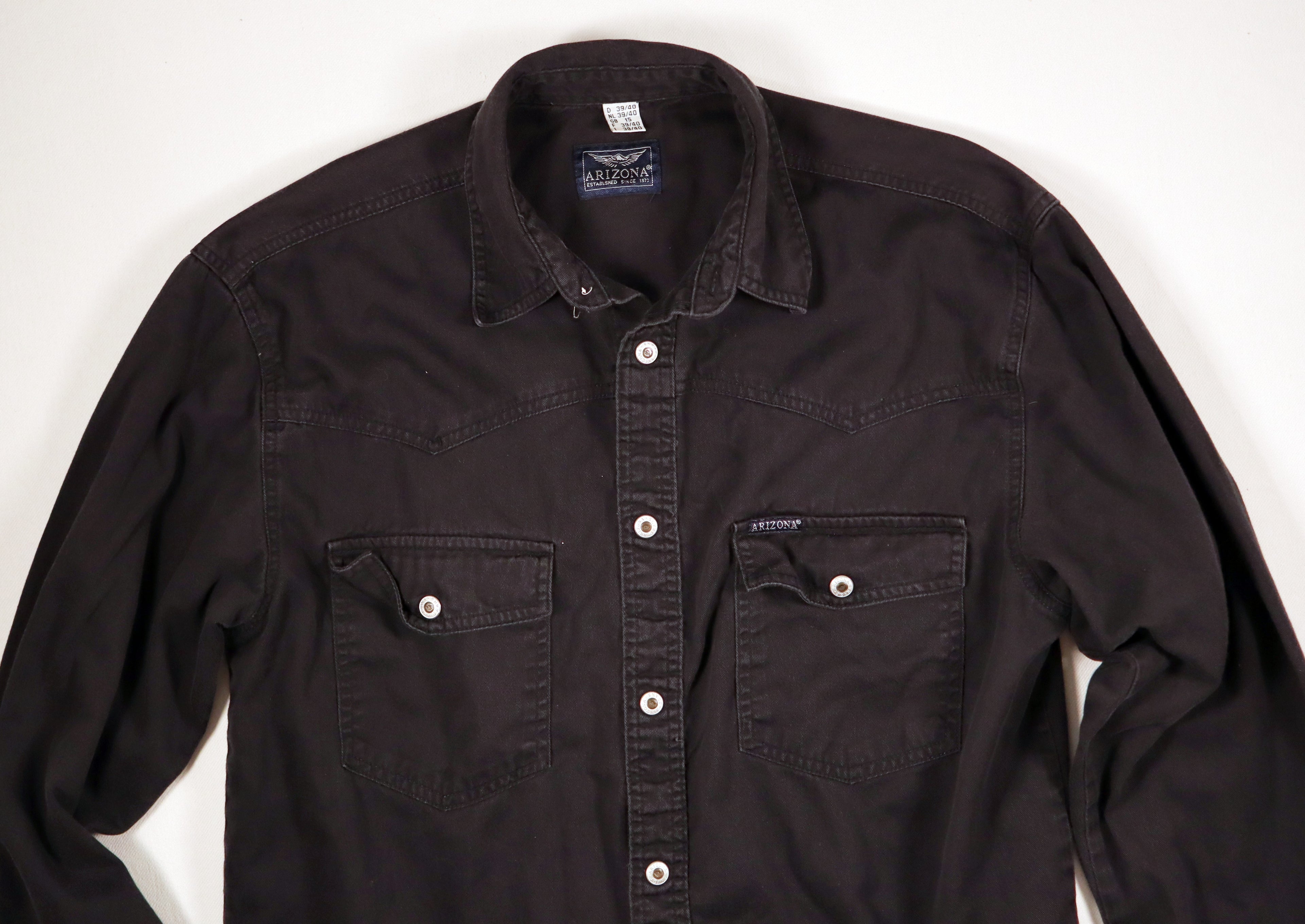 Arizona zwart overhemd / denim look maat 39/40