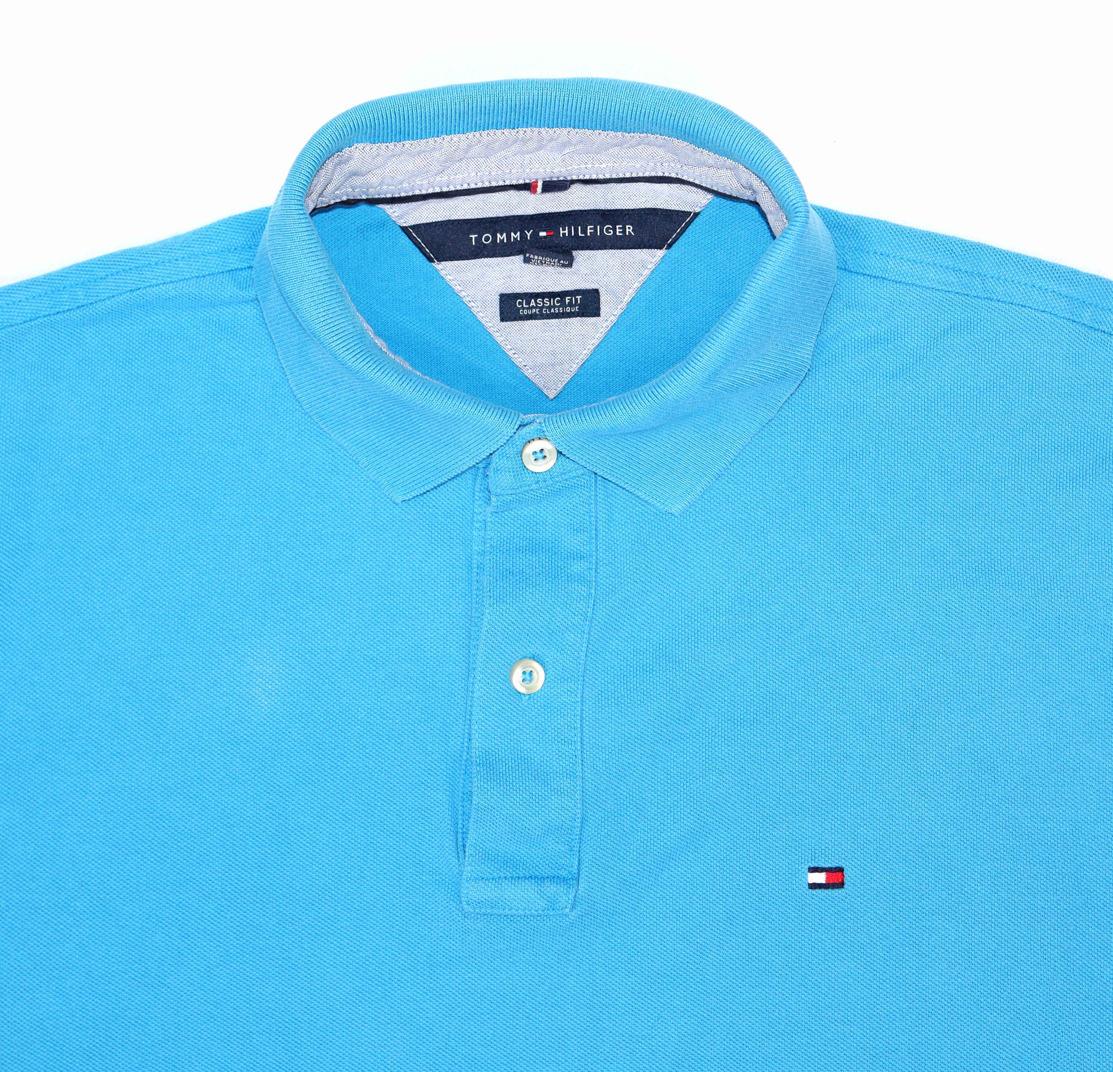 Tommy Hilfiger heren polo turquoise Classic Fit maat L