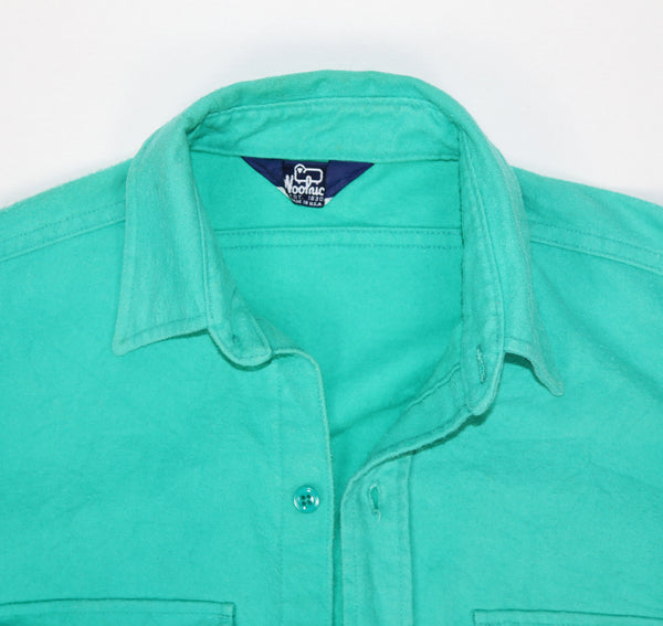 Mintgroen Woolrich overshirt met klepzakken en knoopsluiting