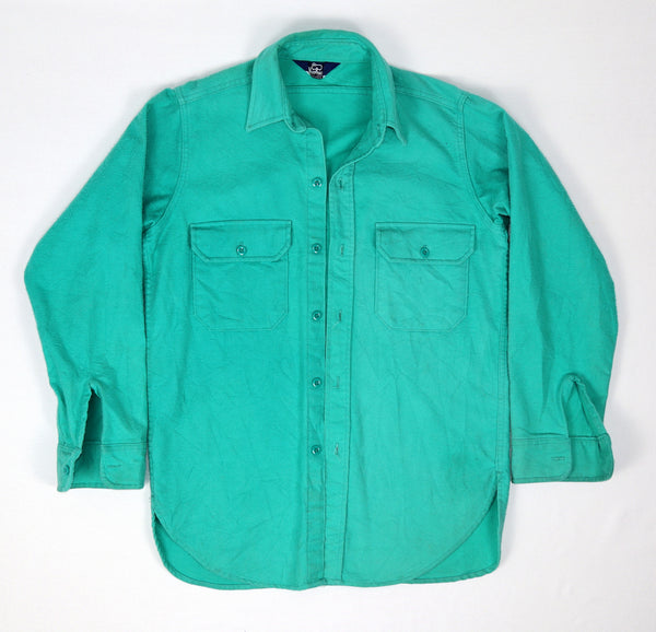 Woolrich mintgroen heren overshirt met twee borstzakken volledig van voren