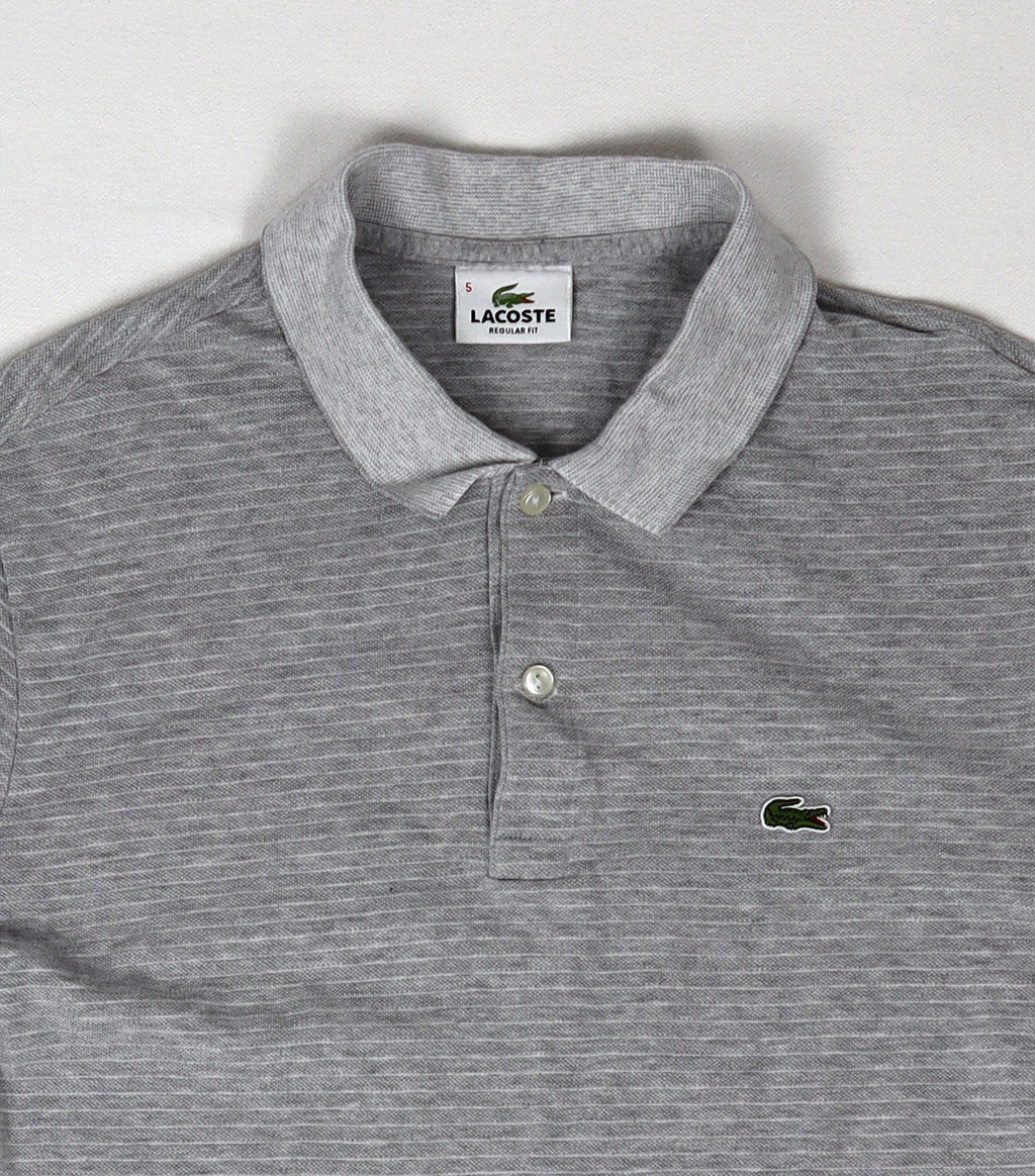 Grijs gestreepte Lacoste Regular Fit polo maat 5 met krokodillenlogo