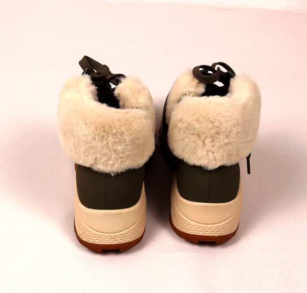 Skechers hoge wintersneakers olijfgroen met faux-fur – maat 38