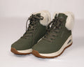 Skechers hoge wintersneakers olijfgroen met faux-fur – maat 38
