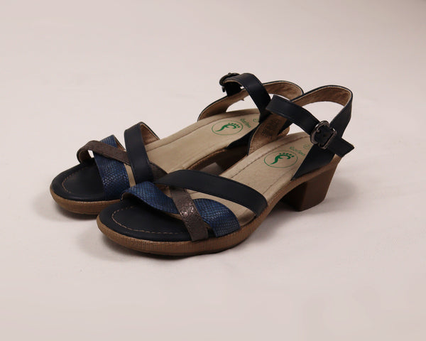 FootFlexx dames sandalen maat 37 – donkerblauw/brons