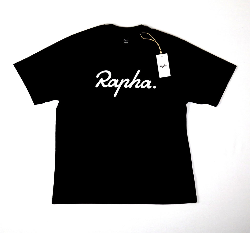 Rapha heren T-shirt maat Medium zwart met witte logoprint voorkant