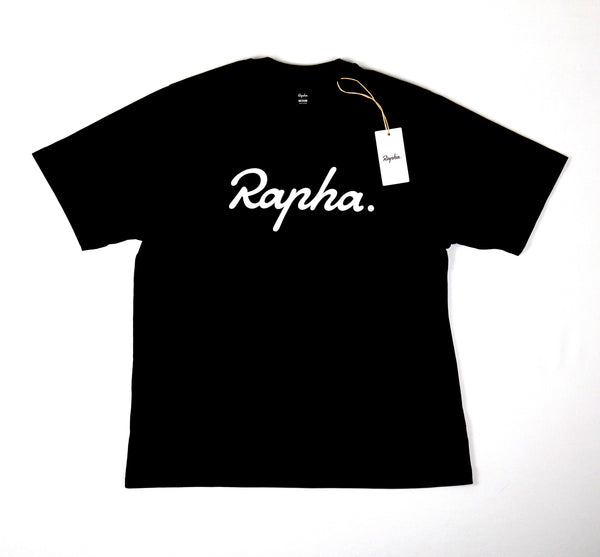 Rapha heren T-shirt maat Medium zwart met witte logoprint voorkant