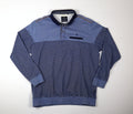 Fellows United heren polo sweater blauw gestreept voorkant