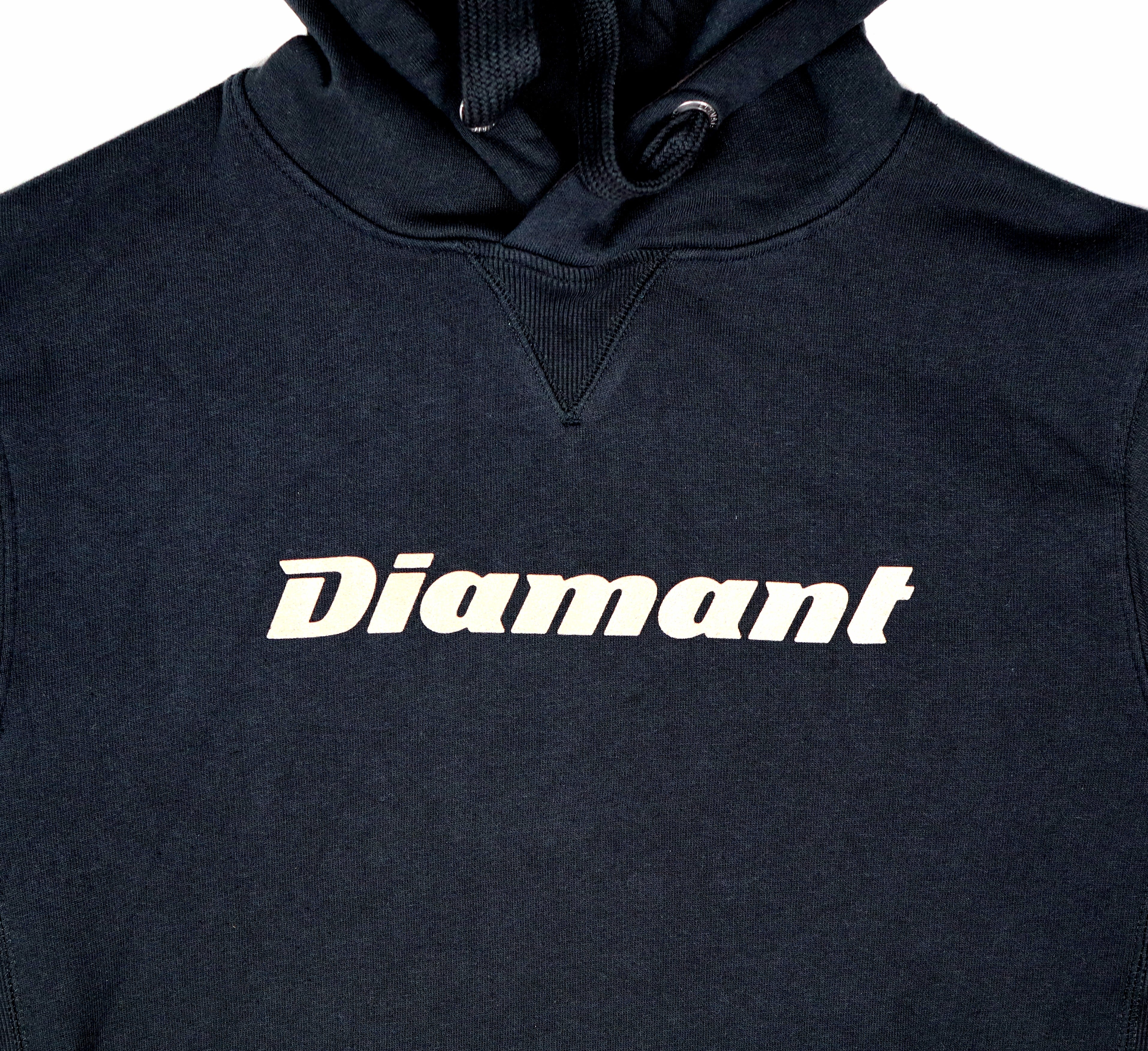 Diamant hoodie zwart detail logoprint op borst