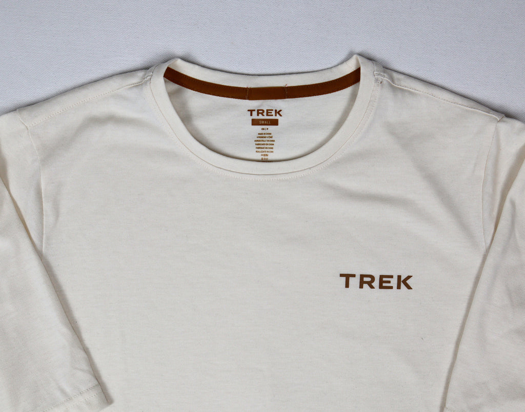 Trek heren sportief cycling T-shirt maat Small crème met ronde hals