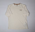 Trek heren T-shirt maat S crème off-white met bruin logo voorkant