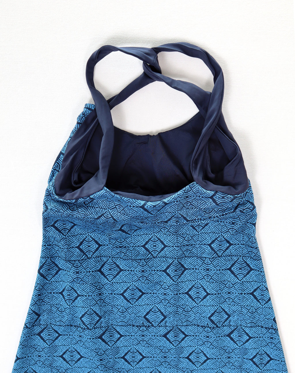 Patagonia blauwe halterjurk met print XS
