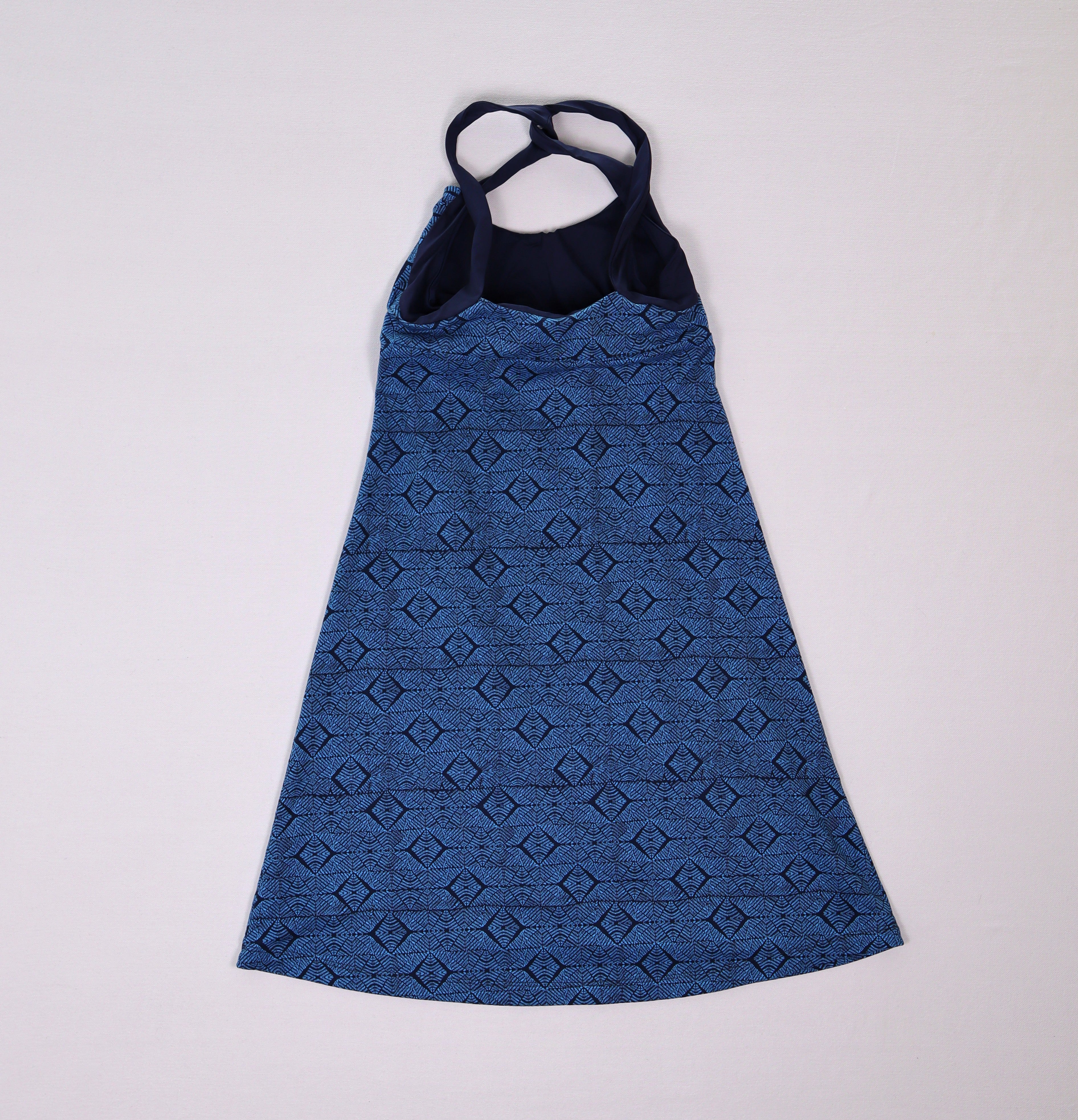 Patagonia blauwe halterjurk met print XS