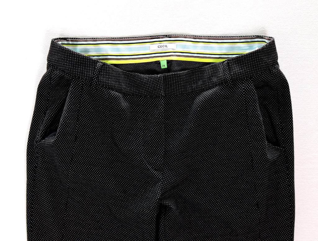 Zwarte Cecil broek met stippen maat 28