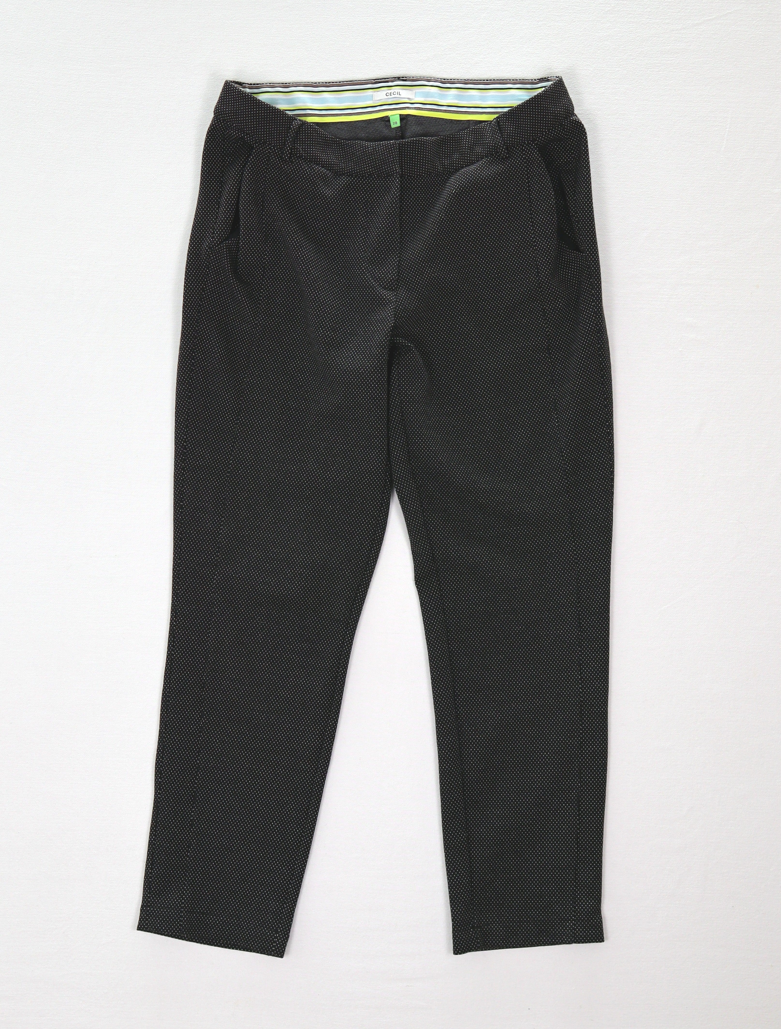 Zwarte Cecil broek met stippen maat 28