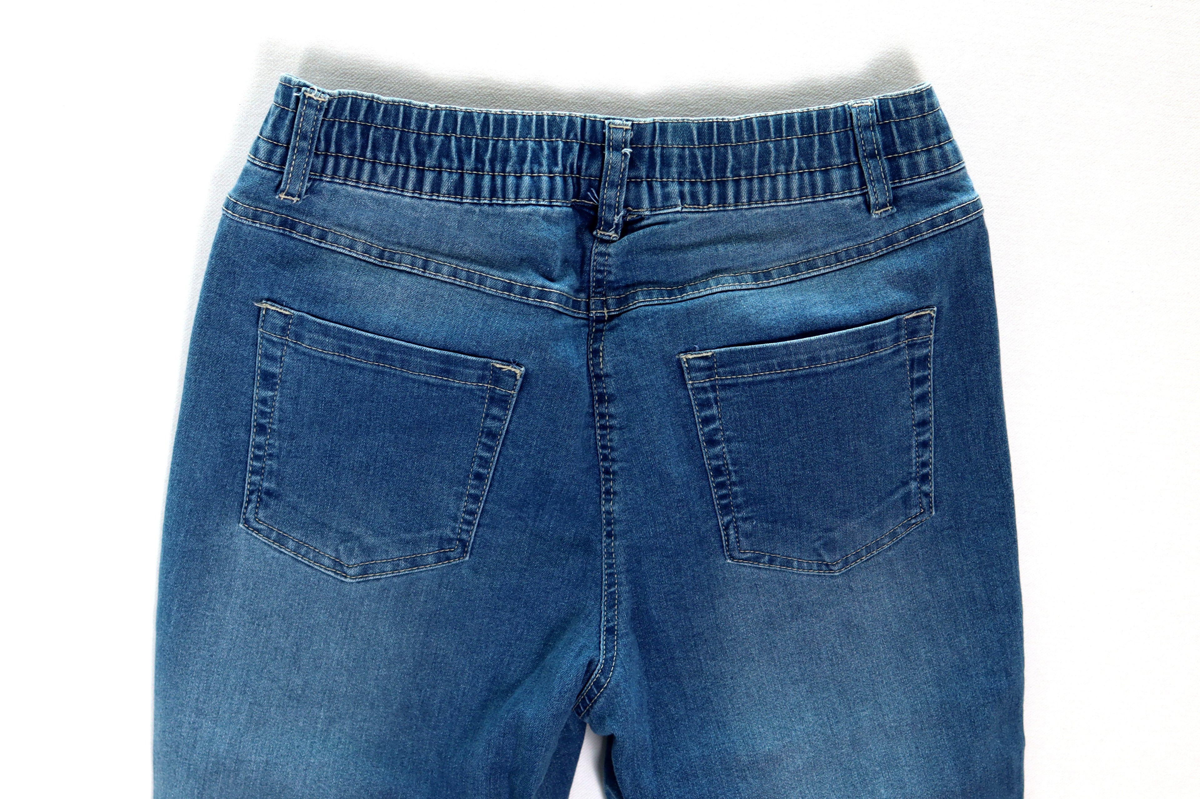 Vero Moda blauwe stretch jeans met elastische tailleband L