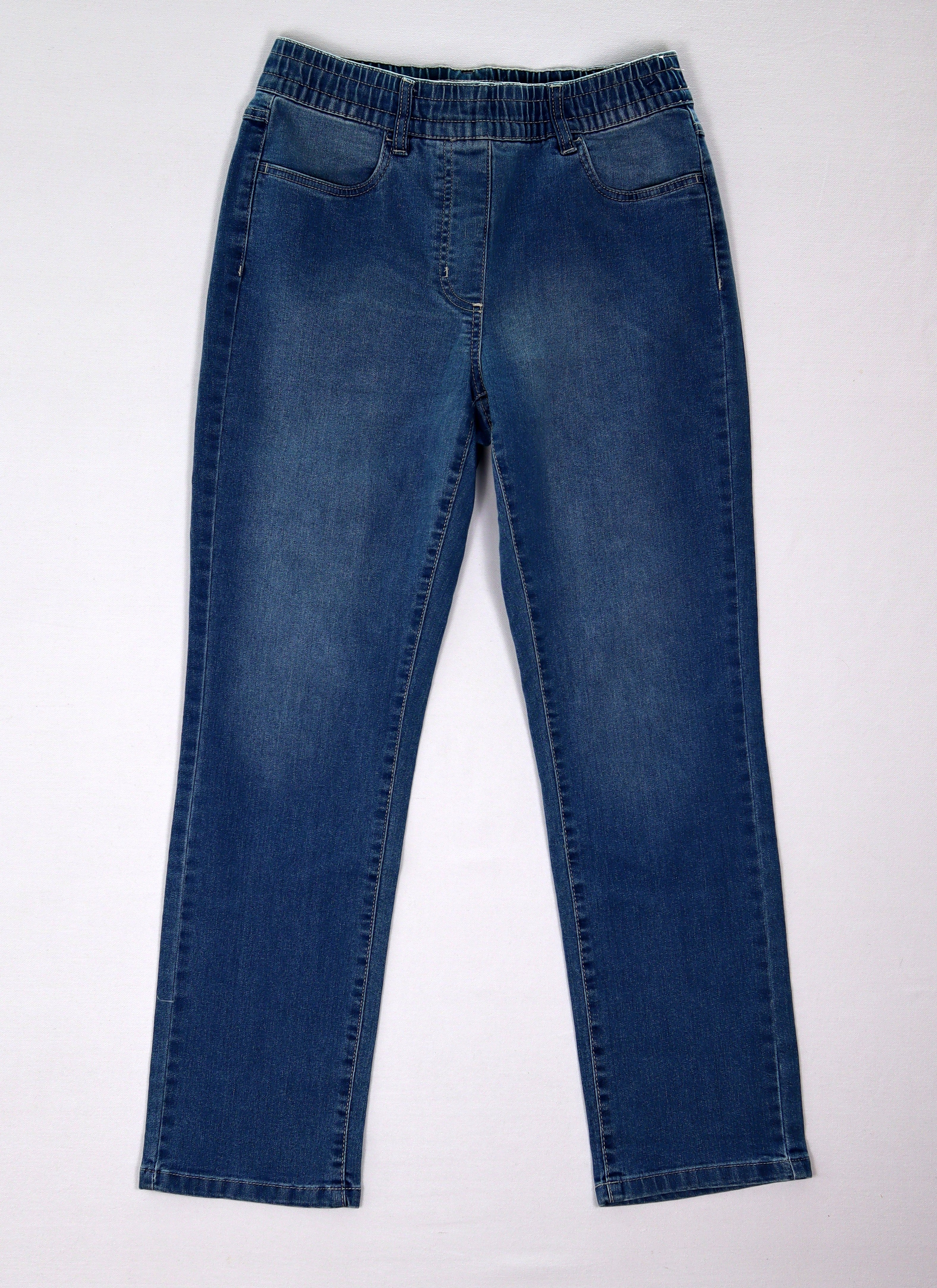 Vero Moda blauwe stretch jeans met elastische tailleband L