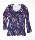 Boysen’s blauwe top met print maat 40