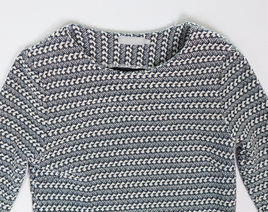 Betty & Co blauw/ecru jurk maat 40