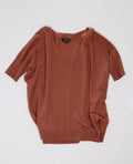 Zilch roestbruine top met V-hals maat L