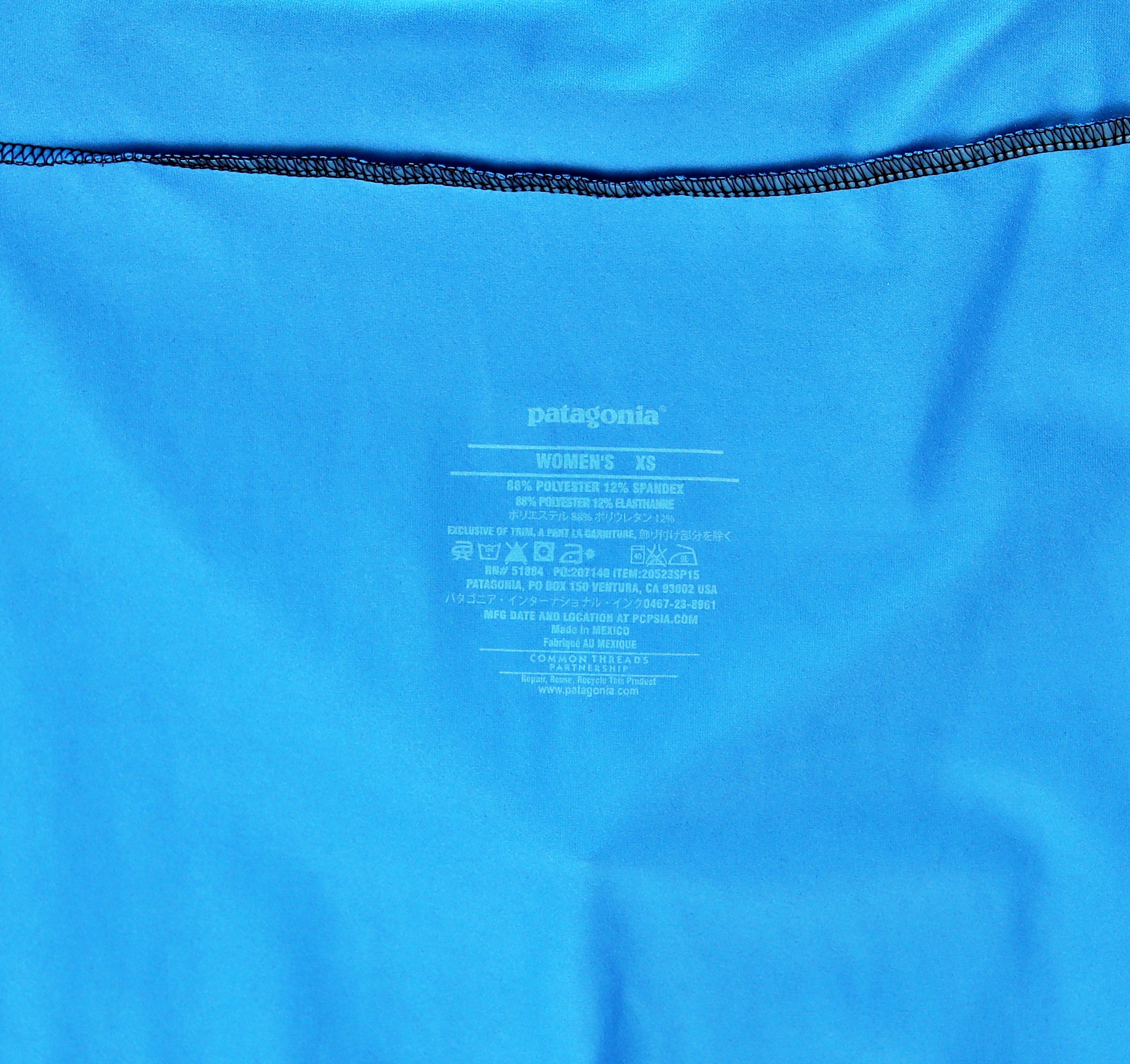 Patagonia blauwe halterjurk met print XS