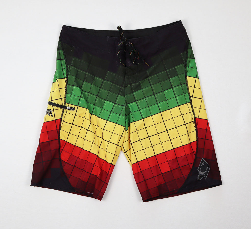 O’Neill Hyperfreak heren boardshort maat 32 colourblock surfprint voorkant