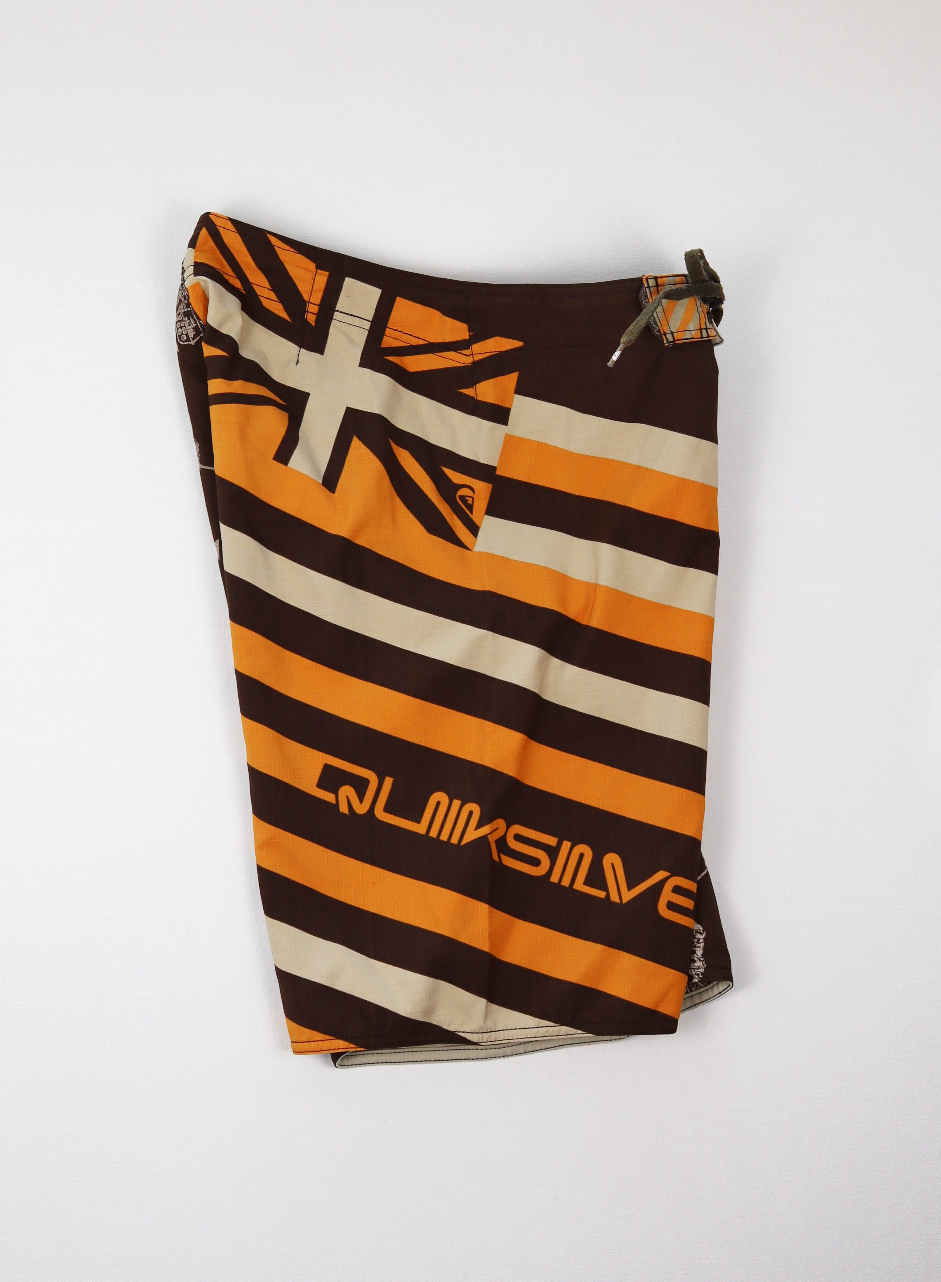 Quiksilver zwemshort heren maat 32 bruin oranje cream achterkant