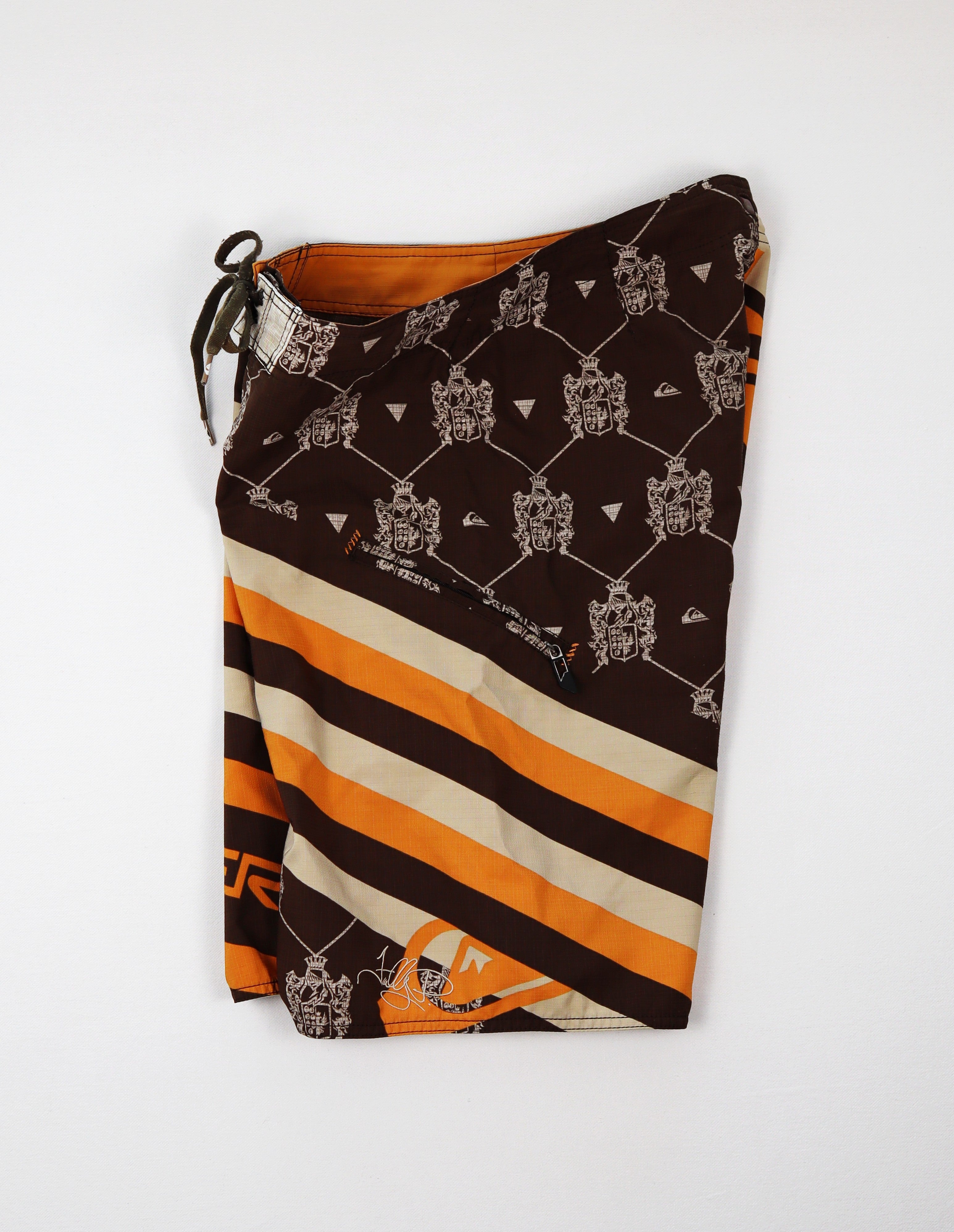 Quiksilver boardshort detail koordsluiting retro surfprint
