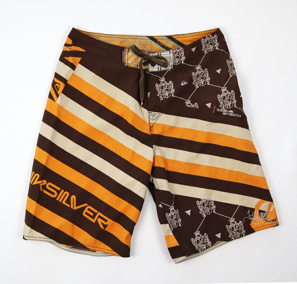 Quiksilver heren boardshort maat 32 retro surfprint voorkant