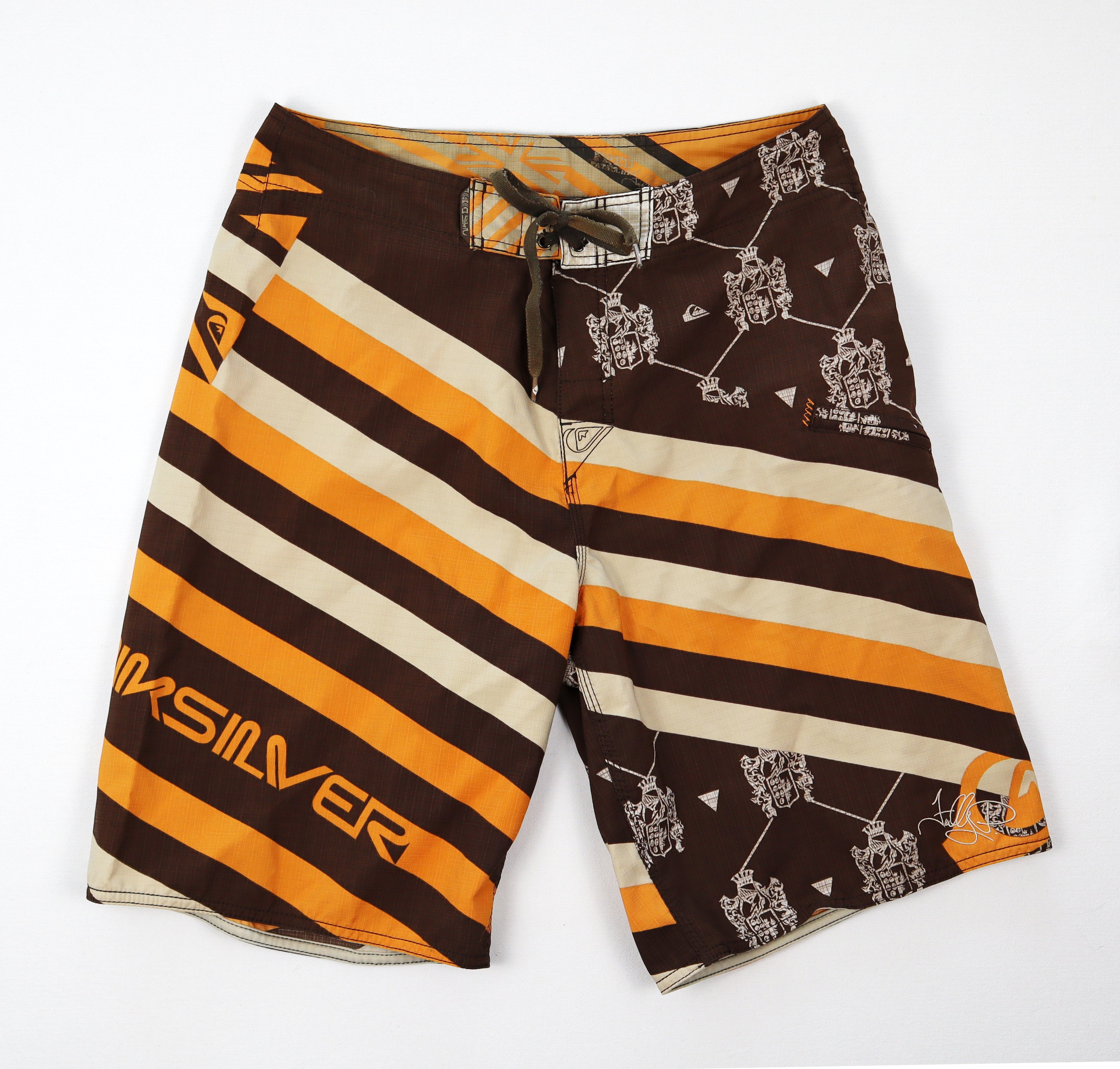Quiksilver heren boardshort maat 32 retro surfprint voorkant