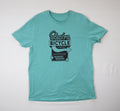 lectra Bicycle Company T-shirt XL turquoise voorkant met zwarte retro print