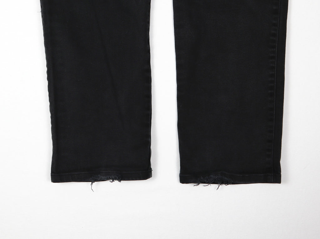 John Baner jeans maat 50 rafeling slijtage onderkant pijpen detail