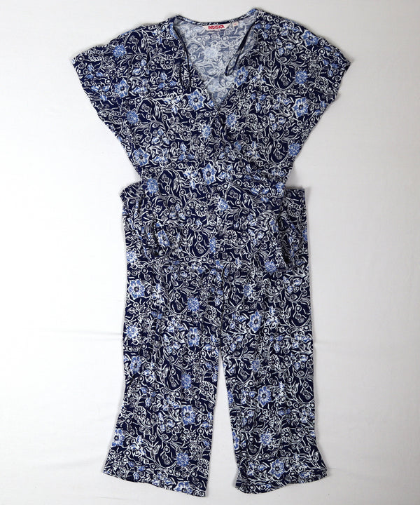Indiska blauwe bloemen jumpsuit maat M volledig