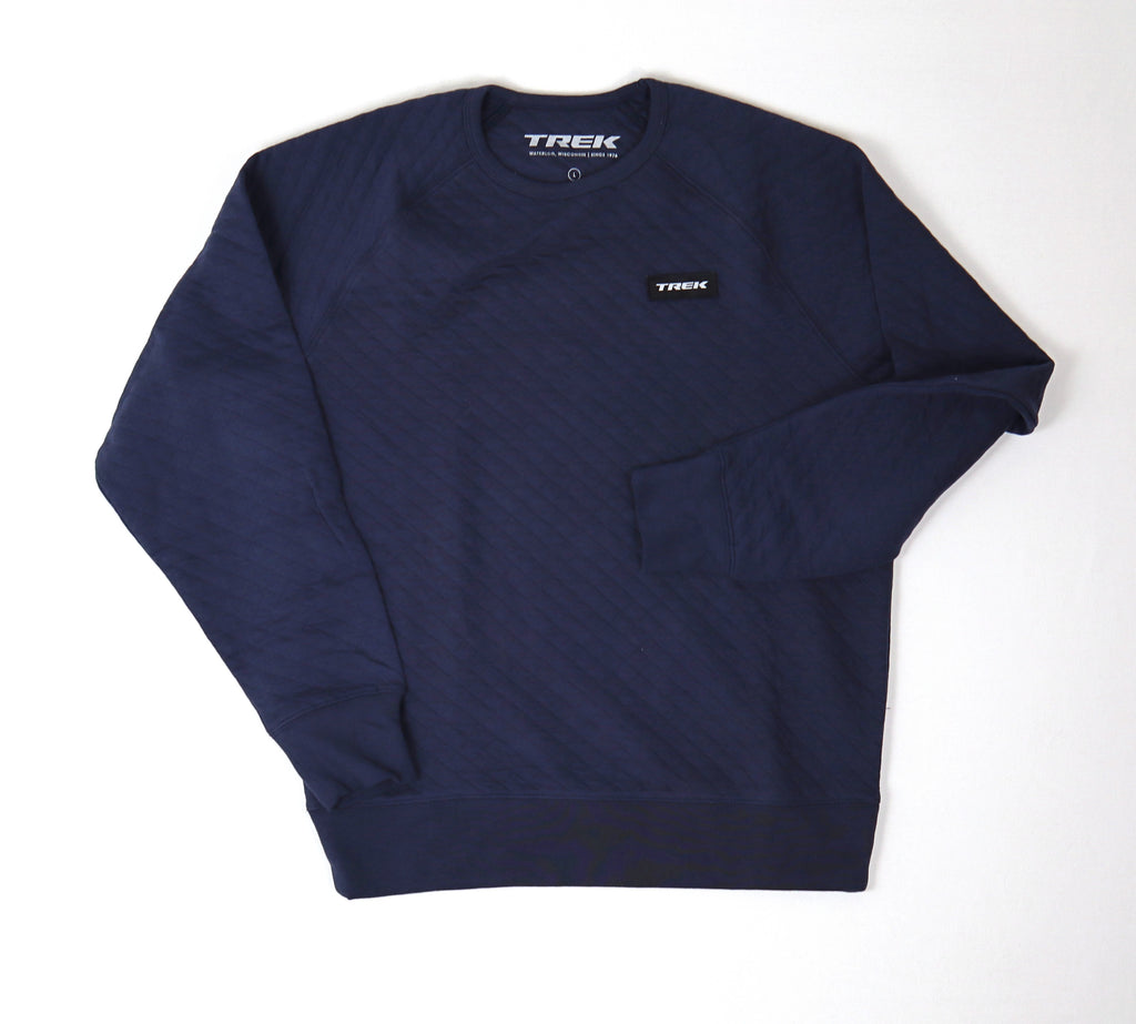 Donkerblauwe Trek sweater met reliëf voorkant