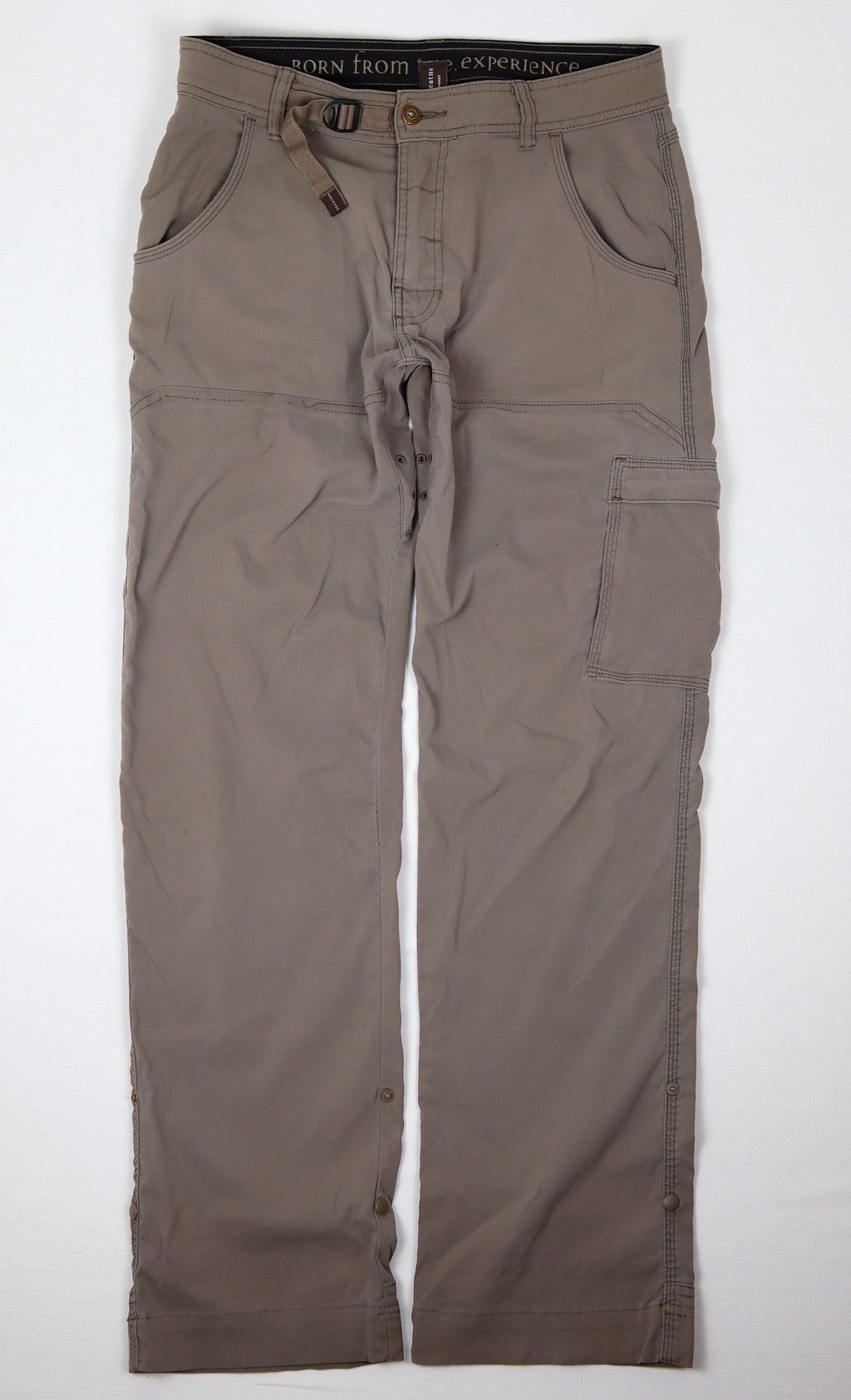 PrAna taupe outdoorbroek met cargozak volledig
