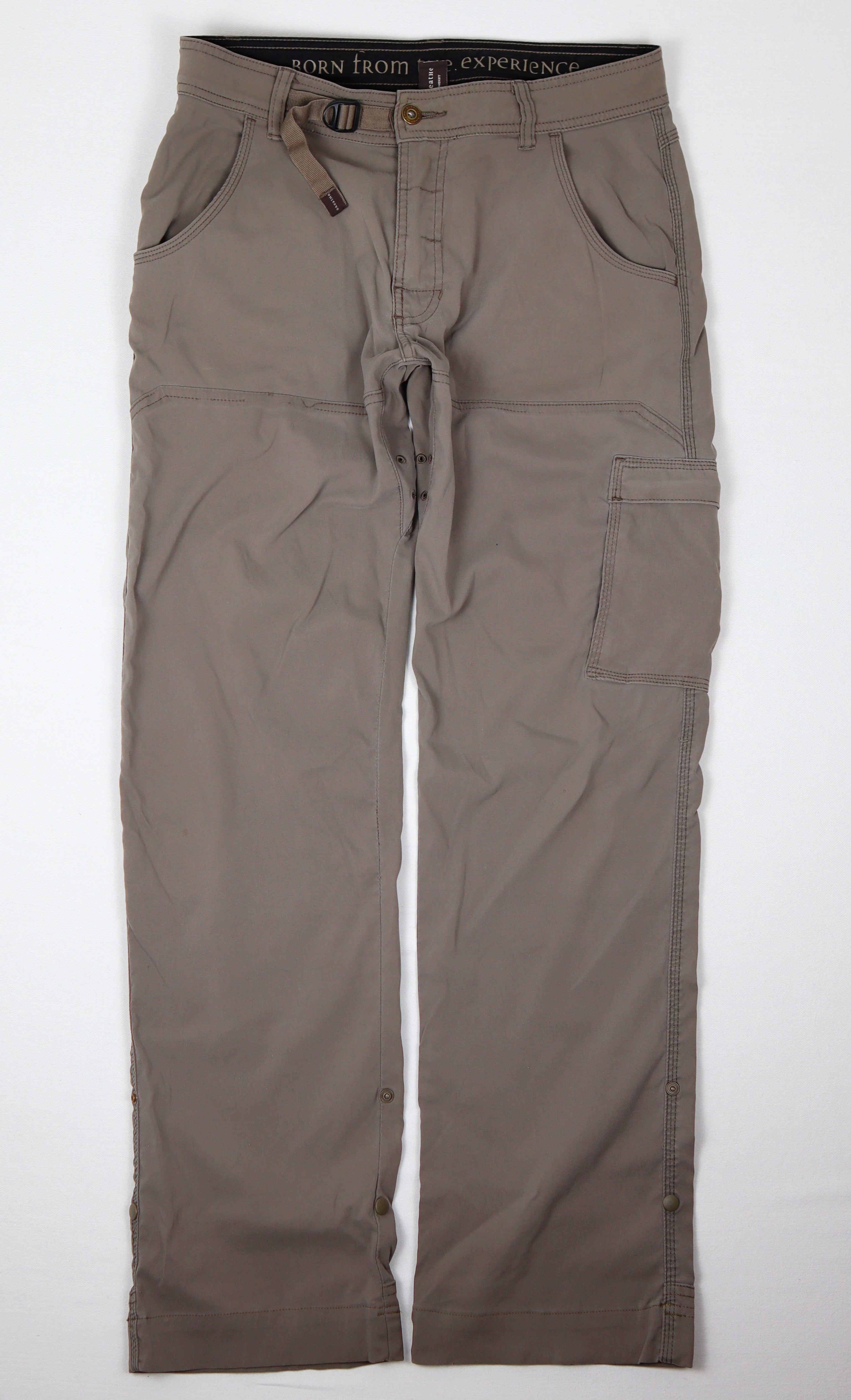 PrAna taupe outdoorbroek met cargozak volledig