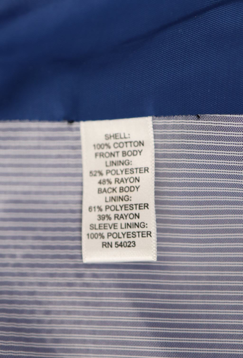 Materiaal- en voeringslabel van Banana Republic blazer
