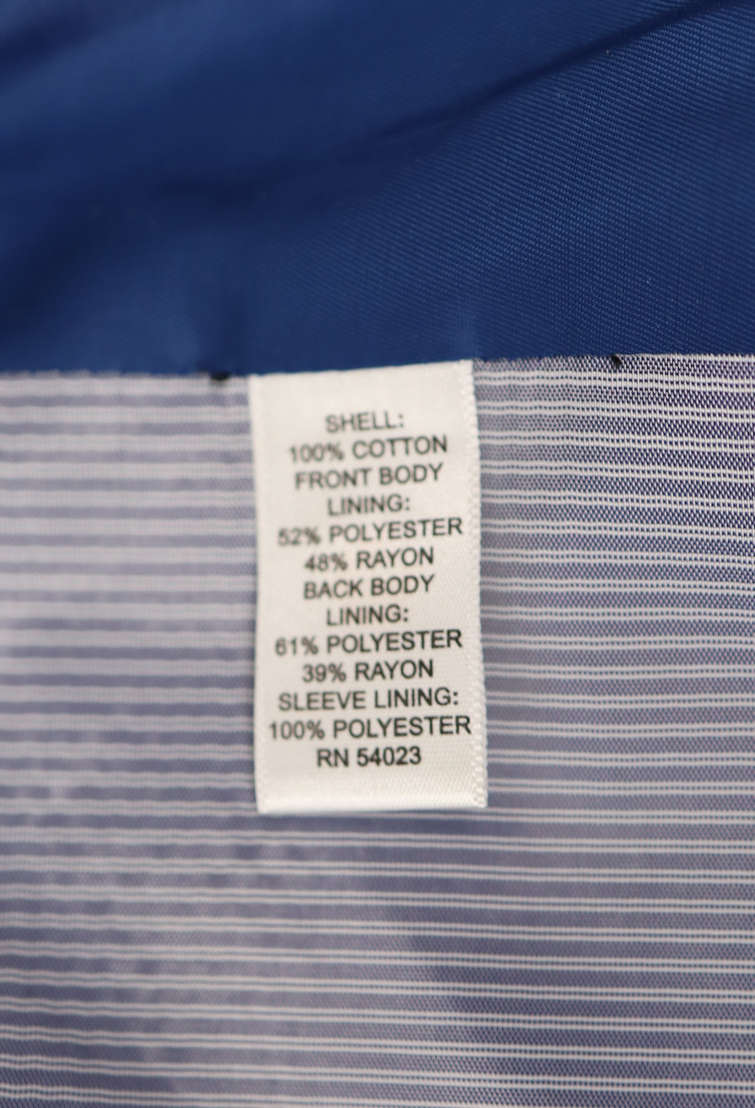 Materiaal- en voeringslabel van Banana Republic blazer